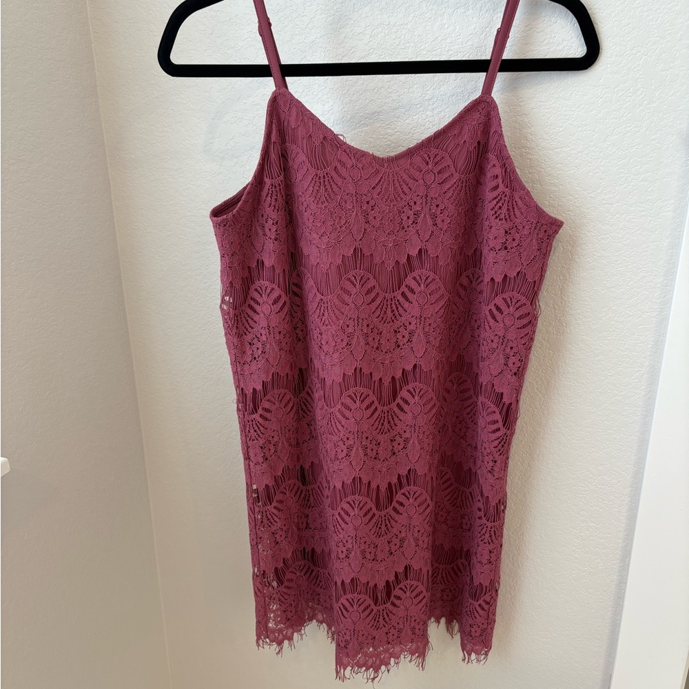 Lace Dress in Rich Mauve